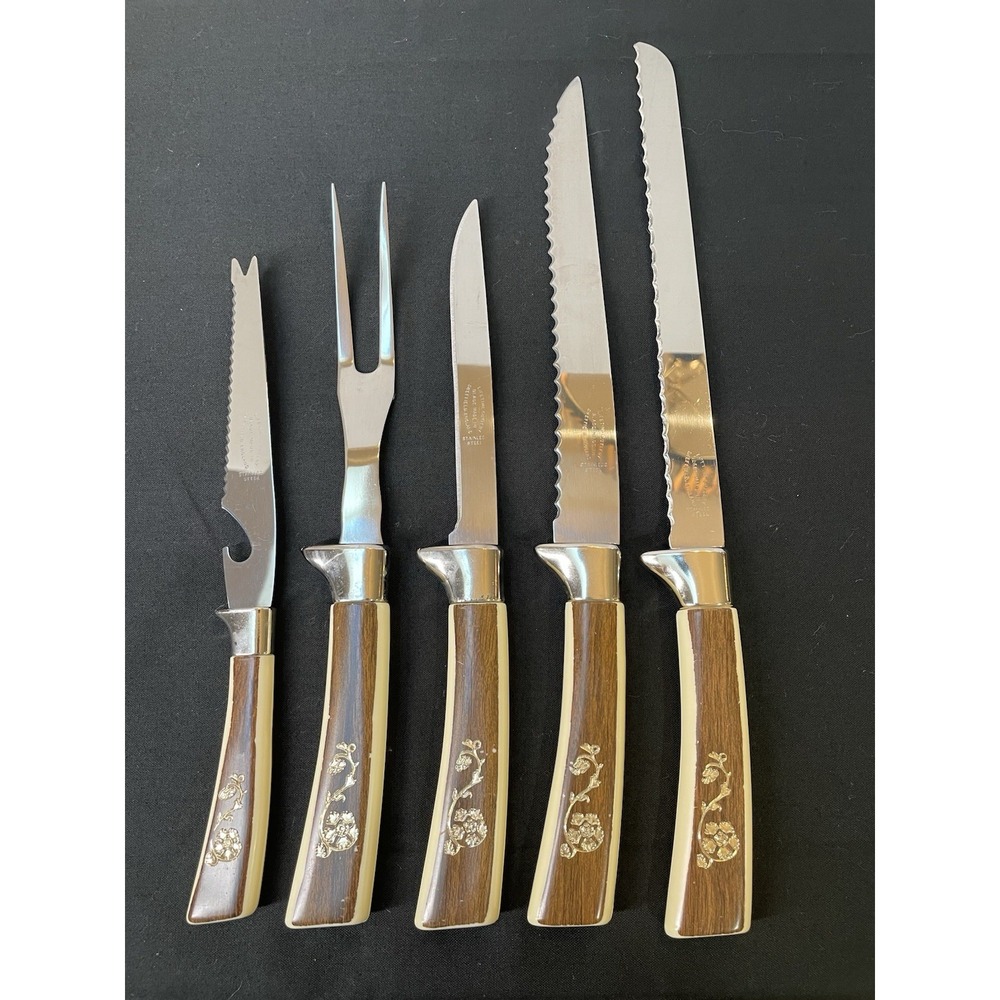 Vintage MCM Lifetime Cutlery‎ Fleur D'Or Serving & Carving Set Sheffield England